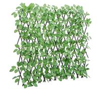 Artificial Ivy Trellis Expandable 180x30cm Green PVC Leaves Wood Privacy Screen