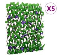 Artificial Ivy Trellis Green PVC Wood Expandable 180x20cm Privacy Screen 84 pcs