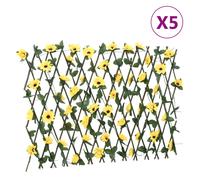 Artificial Ivy Trellis Yellow PVC Wood Expandable 180x20cm Privacy Screen Garden