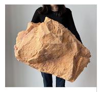 Artificial Landscape Foam Fake Rocks for Yard Decorative, Non-Hollow Lightweight PU Stone, 6-Pack