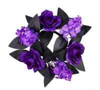 Artificial Leaf Halloween Candle Holder Floral Wreath Ring for Seasonal Decoration and Creating Festive Ambiance at Weddings and Events