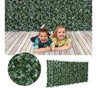 Artificial Leaf Hedge Screen Privacy Fence Panel for Garden Outdoor Indoor Decor 2.4M x 1M Dark Green