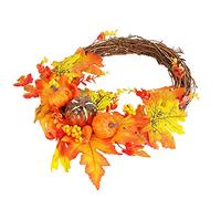 Artificial Leaf Pumpkin Wreath Door Win F Wreath for Halloween Christmas Decoration Christmas This Wreath. Its Colors Festive Make an Door WreathArtificial WreathF