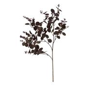 Artificial Leaves, Large Fake Eucalyptus Spray, Burgundy Eucalyptus Bunch, Realistic Fake Stem of Brown Eucalyptus,1x Dark Leaf Spray, Tall Dark Leaf Greenery Stem, Brown Leaf Filler