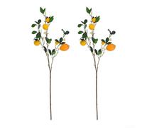 Artificial Lemon Branches Set For Home And Office Decor With Adjustable Stems, Suitable For Kitchen, Dining Room, Balcony, And Garden Featuring Two Pieces With Plastic Lemons