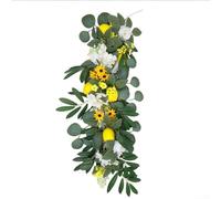 Artificial Lemon Vine 60cm, Realistic Faux Lemon Green Plant with Silk Leaves for Home, Office, Wedding and Party Decoration, Flexible Hanging Garland