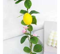 Artificial lemon vine decoration for air conditioning pipes doors and with fabric material and realistic lemon and flower design for home ambiance (A)