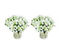 Artificial Lily Bouquet, 9-Head Silk Floral Arrangement for Home Decor, Realistic Appearance, No Maintenance Required, Versatile for Living Room or Holiday Display(white)