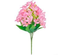 Artificial Lily Flower Bouquet with Lifelike Petals for Wedding Venue Decor Dining Room Accent and Studio Props (Pink Edge)