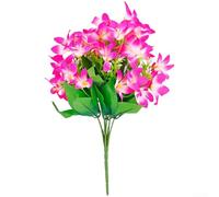 Artificial Lily Flower Bouquet with Lifelike Petals for Wedding Venue Decor Dining Room Accent and Studio Props (Gorgeous Red)
