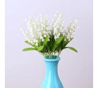 Artificial Lily of The Valley 12 Pcs Set - White Fake Flowers for Wedding Bouquet Centerpieces Arrangements
