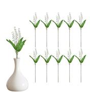Artificial Lily of the Valley - Artificial Flowers in the Shape of White Bells, May Flower, Bouquet of Orchids with Wind Chime for Home, Garden, Party, Decoration