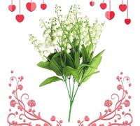 Artificial Lily of The Valley Flowers - Realistic Faux Bouquet Arrangement, Lifelike Stems for Wedding Centerpieces, Home Table Vase Décor | Elegant Floral Decoration | Perfect for Living Room