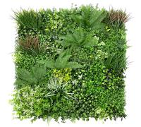 Artificial Living Wall Panels 1m x 1m - Artificial Grass Wall Panels - Garden Screening & Indoor Outdoor Plant Wall for Garden Privacy & Flower Wall Panel - 3-Year UV Guarantee (Spring Meadows)