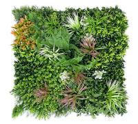 Artificial Living Wall Panels 1m x 1m - Artificial Grass Wall Panels - Garden Screening & Indoor Outdoor Plant Wall for Garden Privacy & Flower Wall Panel - 3-Year UV Guarantee (Tropical Ember)