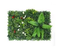 Artificial Living Wall Panels, 40x60cm Artificial Plant Wall Grass Backdrop Panel Plastic Garden(6)