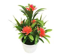Artificial Lotus with Leaves Simulation Potted Fake Plant Small Bonsai Desktop Ornaments Indoor Outdoor Home Office Decoration