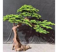 Artificial Luohansong Pine Tree - Large Realistic Fake Welcoming Pine for Hotel, Restaurant, Porch, Courtyard Decoration - UV Resistant Faux Outdoor/Indoor Plant with Natural Trunk Simulation(1.2mx1m)
