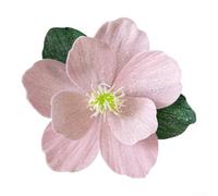 Artificial Magnolia Flowers with Sparkling Glitter Trim, Designed for Christmas Tree and Wedding Decor, Folded for Transport, Petals and Stems Adjustable (Pink)