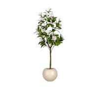 Artificial Magnolia Tree - Faux Silk Plant with Realistic Leaves & Flowers for Home Office Decor, Low Maintenance & Durable Design