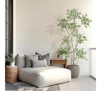 Artificial Mahonia Fortunei Tree 180 cm Artificial Plants Large Artificial Plant for Indoor Use Sumac Tree Plant with Pots for Indoor and Outdoor Home Office Garden Modern Decoration