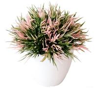 Artificial Maidenhair for fern Bonsai 13cm Realistic Green Plant(Pink) | Compact 13x14cm size, fits desks shelves, lightweight 55g, easy move, purple white pink options