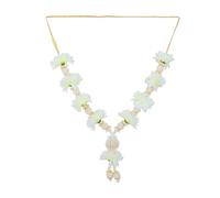 Artificial Mala Rose Flower Ribbon Garland Haar for Idol-Mala with Bead for God Statue Accessories Pooja Sringar Article Ornament for Indian Traditional Festival Home Decor(Size:-13")(Light Yellow)