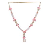 Artificial Mala Rose Flower Ribbon Garland Haar Small Mala for Idol with Bead God Statue Accessories Pooja Sringar Article Ornament for Indian Traditional Festival Decoration (Size:-11")(Pink)