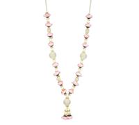 Artificial Mala Rose Flowers Ribbon Garland Haar large Mala for Idol-Mala with white beads for God Statues Accessories Pooja Sringar Articles Ornament for Indian Traditional Festival (Size:-27")(Pink)