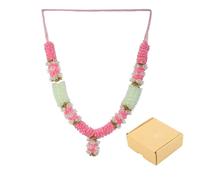Artificial Mala Rose Flowers Ribbon Garland Haar Mala for Idol-Mala for God Statues Accessories Pooja Sringar Articles Ornament for Indian Traditional Ganesha Ganpati Festival (Size:-11") (Pink)
