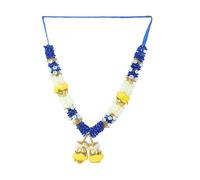 Artificial Mala Rose Flowers Ribbon Garland Haar Mala for Idol-Mala for God Statues Accessories Pooja Sringar Articles Ornament for Indian Traditional Festival New year Decorations(Size:-15") (Blue)