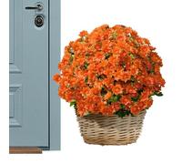 Artificial Mammes for Outdoor, Weatherproof, 10 Tips Artificial Outdoor Sunset Autumn Flowers Decorations for Balcony Garden Vase