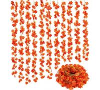 Artificial Maple Leaf Garlands Autumn Garland | Set of 12, Autumn Decor, Maple Leaves, Artificial Foliage, Indoor & Outdoor