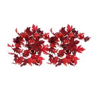 Artificial Maple Leaf Ornament Plastic 2pcs Red Realistic