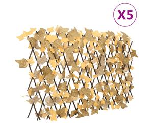 Artificial Maple Leaf Trellis Orange PVC Wood Expandable 180x30cm Privacy Garden