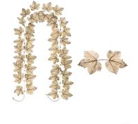 Artificial Maple Leaf Vine 200cm for beige Lifelike Silk Plastic Foliage | Realistic maple leaf veining and flexible vine enhances mantels stair railings or photo backdrops low-maintenance plastic and