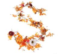 Artificial Maple Leaf Vine 200cm Orange for pe Plastic Realistic Pumpkin | Fade-Resistant Material Suitable for Indoor and Outdoor Autumn Seasonal Decor Sustainable Design