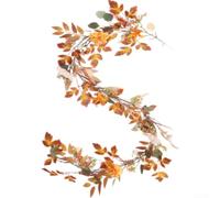 Artificial Maple Leaf Vine 200cm Orange for pe Plastic Realistic Pumpkin | Fade-Resistant Material Suitable for Indoor and Outdoor Autumn Seasonal Decor Sustainable Design