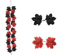 Artificial Maple Leaf Vine Garland 200cm Red Silk Realistic Layered