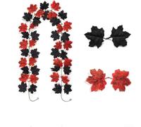 Artificial Maple Leaf Vine Garland 200cm Red Silk Realistic Layered