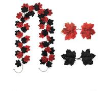 Artificial Maple Leaf Vine Garland 200cm Silk Red Layered for Home