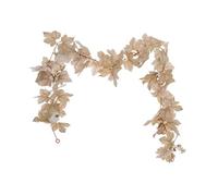 Artificial Maple Leaves Garland, Autumn Decoration Fall Decor Fake Hanging Plant, Faux Vines for Wedding Party Thanksgiving (Light Pink, S)