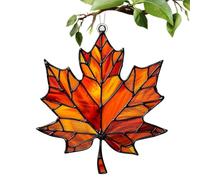 Artificial Maple Leaves Hanging Decoration - Maple Leaves Acrylic Ornament | Window Decoration Autumn Leaves, Maple Leaves Stained Autumn Decorations, Halloween and Thanksgiving Decorations