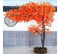Artificial Maple Tree, Red Maple Tree, Simulation Dwarf Red Japanese Maple Tree, Fake Japanese Maple Tree, Sugar Maple Tree, Artificial Tree Outside Fall Decor 1.5 * 1m/4.9x3.2ft Decoration
