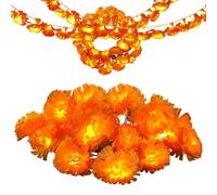 Artificial Marigold Garland with Lights 20ft 40 LEDs Day of The Dead