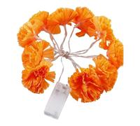 Artificial Marigold Garland with Lights 20ft 40 LEDs Day of The Dead