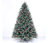 Artificial Medium-sized Christmas Tree, Modern Realistic Christmas Tree With Pinecones And Berries, Suitable For Apartments, Offices, Bedrooms, And Schools(2.4m/8ft)