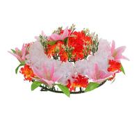 Artificial Memorial Wreath for Funeral Mourning, Silk Flower Red