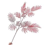 Artificial Mimosa Fern Plant, Faux Greenery for Home Decor, Long Stem, Indoor Outdoor Table Centerpiece, Suitable for Bathroom, Living Room, and Office Decor(Autumn red)