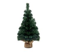 Artificial Mini Christmas Tree, 50cm Miniature Pine Tree Small Indoor Home Desk Table Xmas Decoration with Hessian Wrapped Base for DIY Christmas Party Decoration